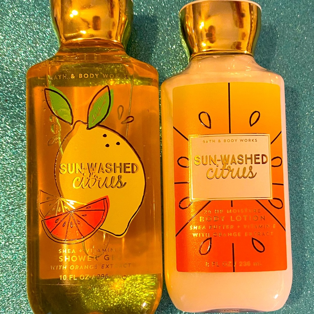 Sunwashed citrus shower gel and body lotion